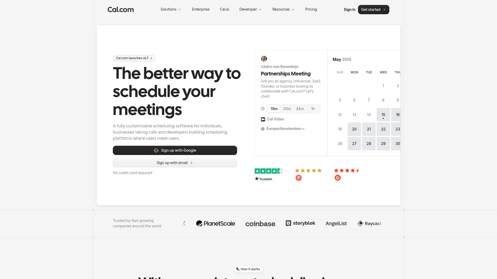 Cal.com style preview