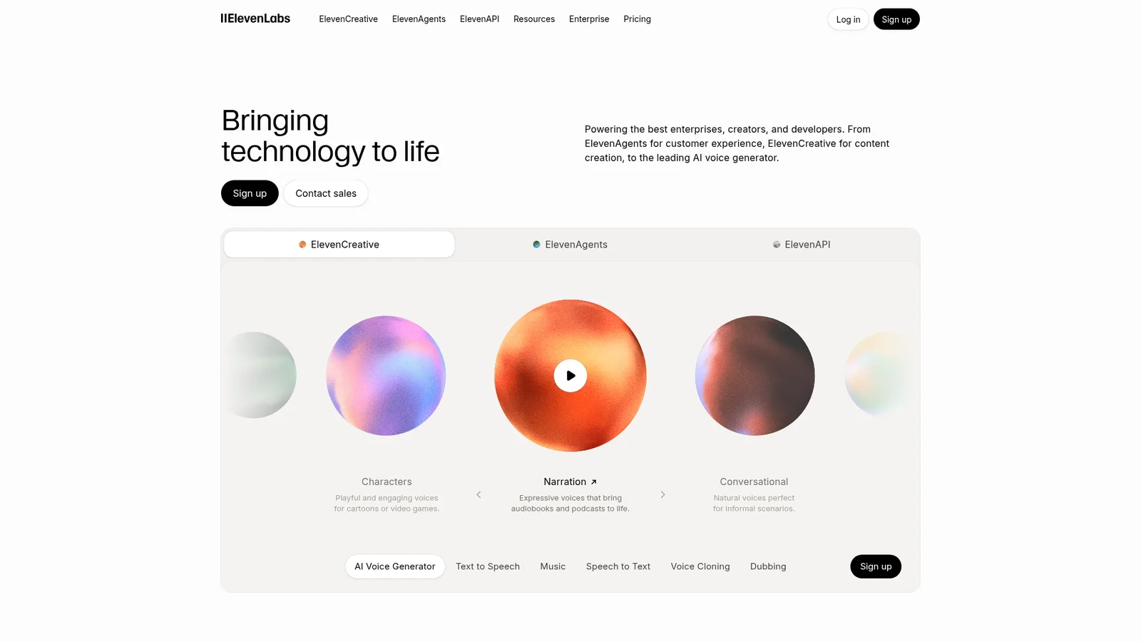 ElevenLabs style preview
